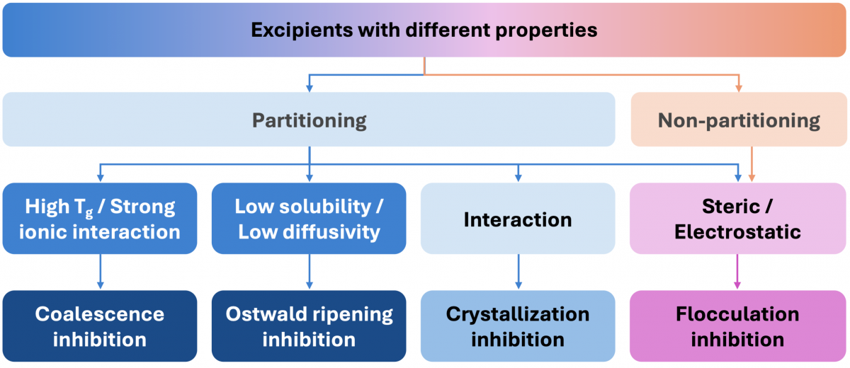 excipient impact on amorphous nanoparticle stability